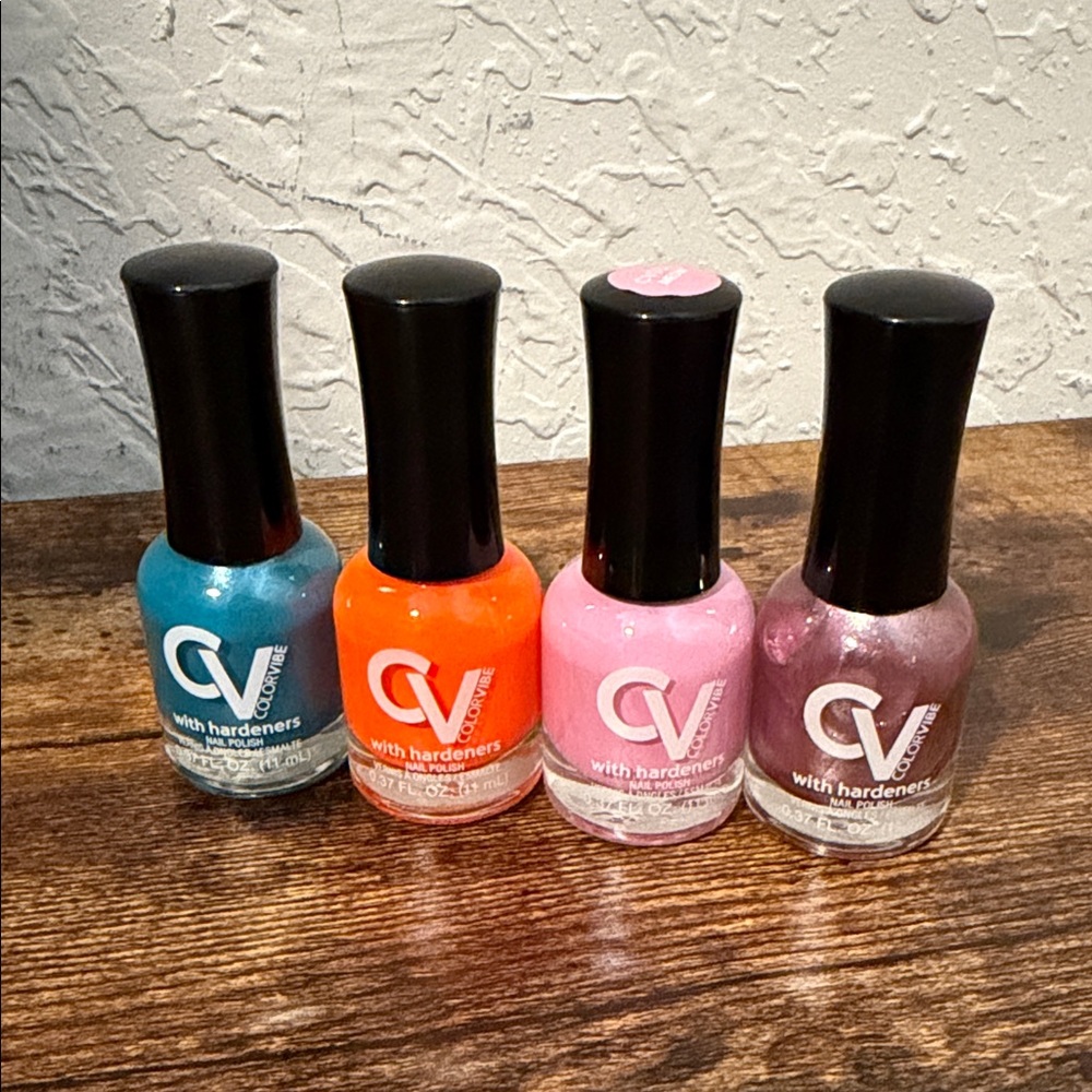 CV Nail Polish Set - Blue, Orange, Pink, Pink Sand